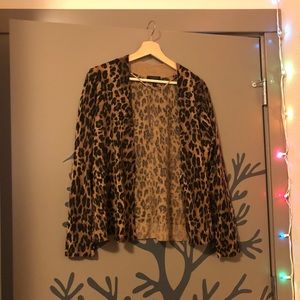 Charter Club Real Cashmere Leopard Print Cardigan